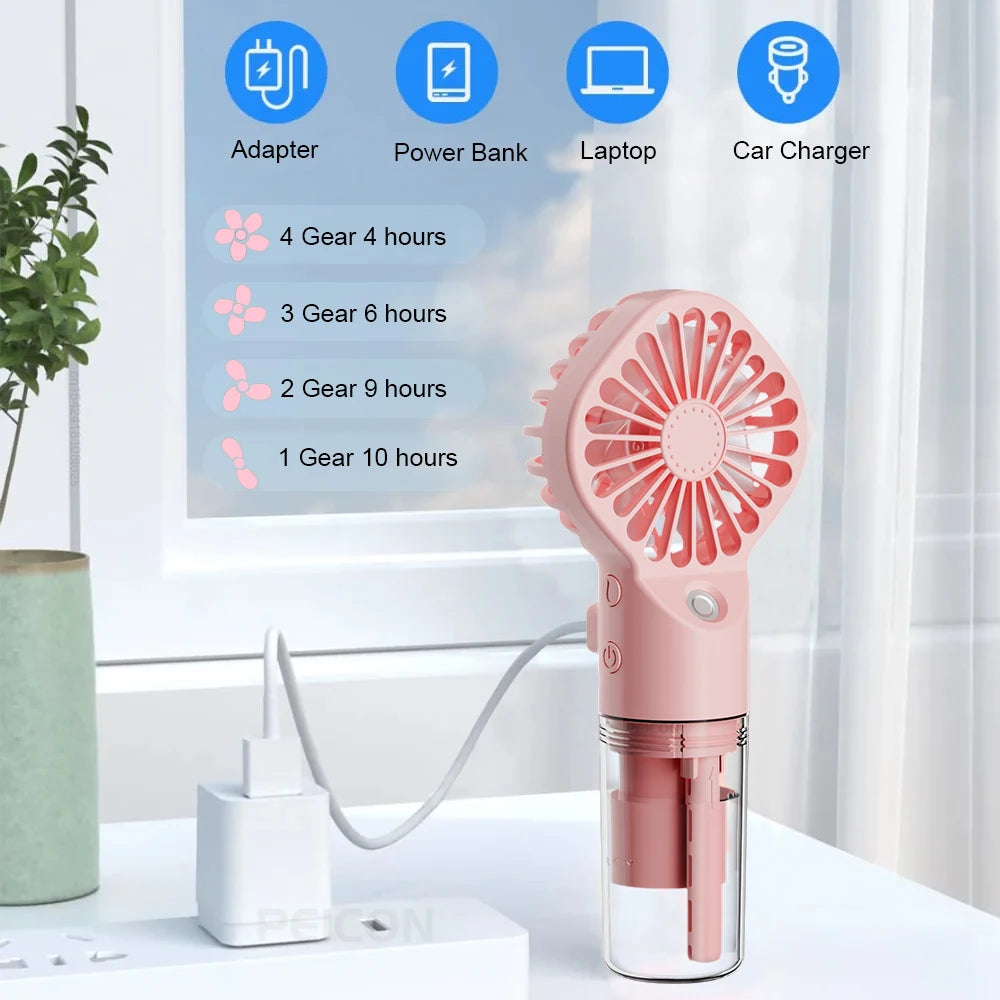 Mini Ventilateur Brumisateur USB Rechargeable – Portable et Humidificateur