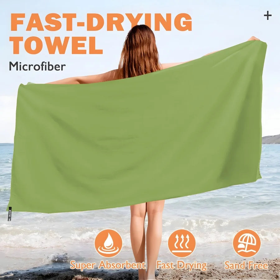 Serviette de Plage Oversize - Ultra-Absorbante et Anti-Sable